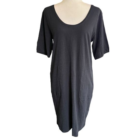 Pact Dress Black M S/S Pockets Organic Cotton Sustainable Ethical Minimalism - Picture 1 of 12